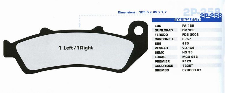 NISSIN 2P-258ST колодки тормозные