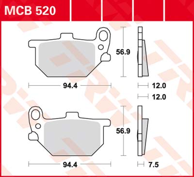 Lucas MCB 520 колодки тормозные