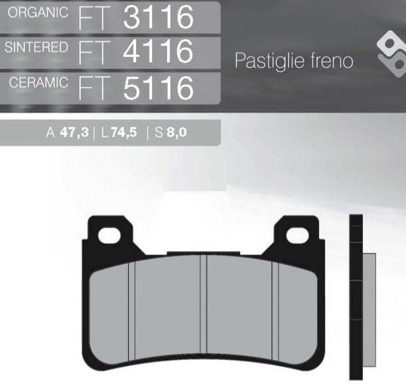 BRENTA  FT4116 Sintered колодки тормозные