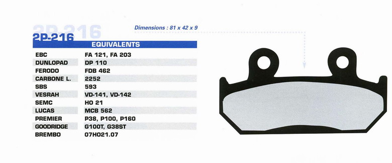 NISSIN 2P-216ST колодки тормозные 