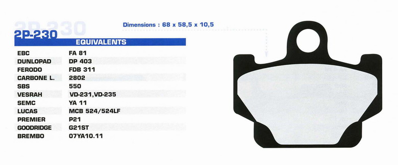 NISSIN 2P-230SS колодки тормозные