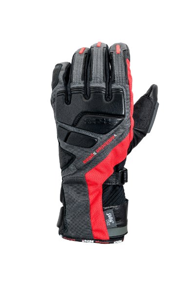IXS 42026-932 Перчатки кожа/текстиль Adventure (grey-black-red)