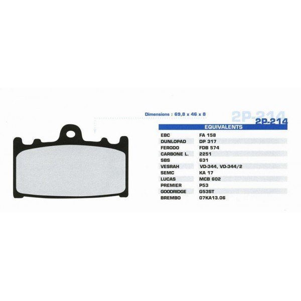 NISSIN 2P-214NS колодки тормозные 