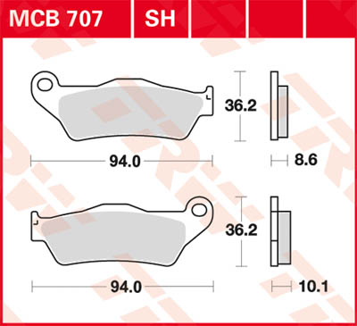 Lucas/TRW MCB707 колодки тормозные (FDB2039)