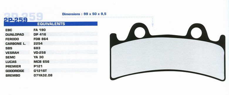 NISSIN 2P-259NS колодки тормозные